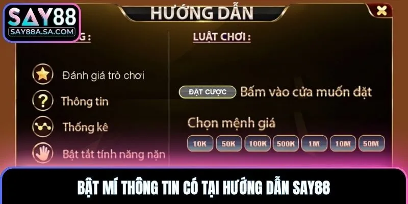Bật mí thông tin có tại hướng dẫn Say88