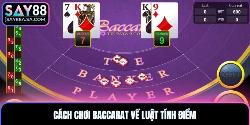Cách chơi Baccarat về luật tính điểm
